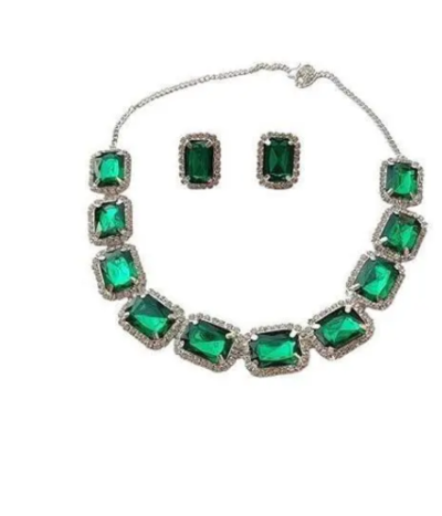 Anuttam's kundan and crystal necklace choker set for women