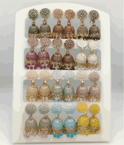 Combo of 12 Oxodise Gold Plated Colors Earrings | Jhumka