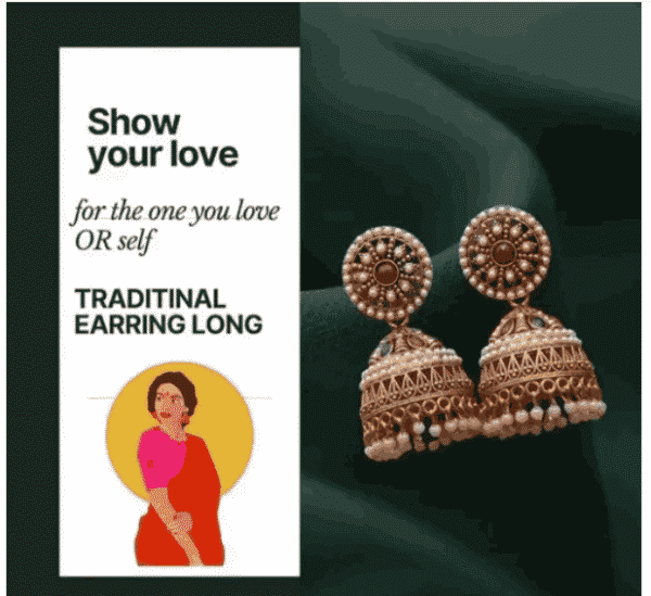 Antique Designer Oxidized Rajwadi Jhumka